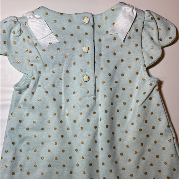 Tahari Girls 2 Piece Set Mint Green Scallop Hem Top and Striped Legging Size 2T - Picture 7 of 11